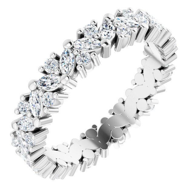 0.96 ct. Marquise & Round Diamond Eternity Band-VIRABYANI
